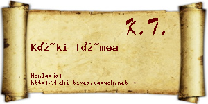Kéki Tímea névjegykártya