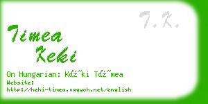 timea keki business card